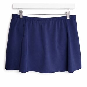 NWT Trimshaper Navy Swim Skirt Size 18 Blue High Waist Built-In Bottom